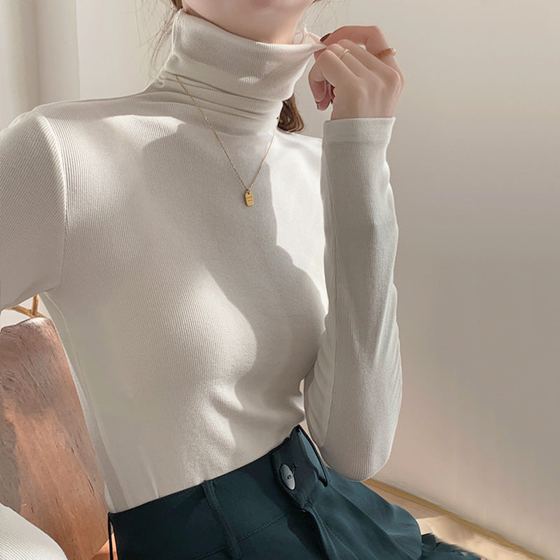 经典不过时百搭高领打底衫女长袖T恤2026秋冬新款修身内搭棉上衣