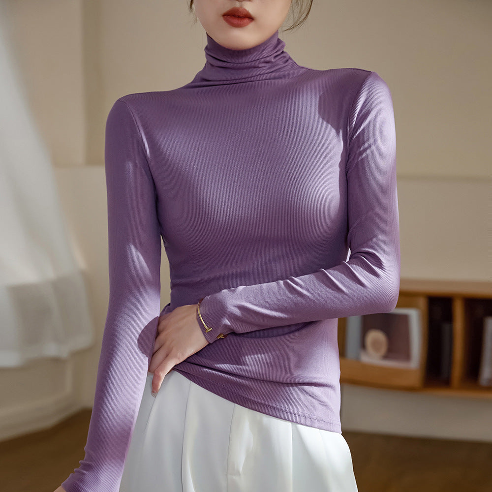 加绒显瘦贴身保暖高领打底衫女2026秋冬新款秋衣长袖T恤上衣外穿
