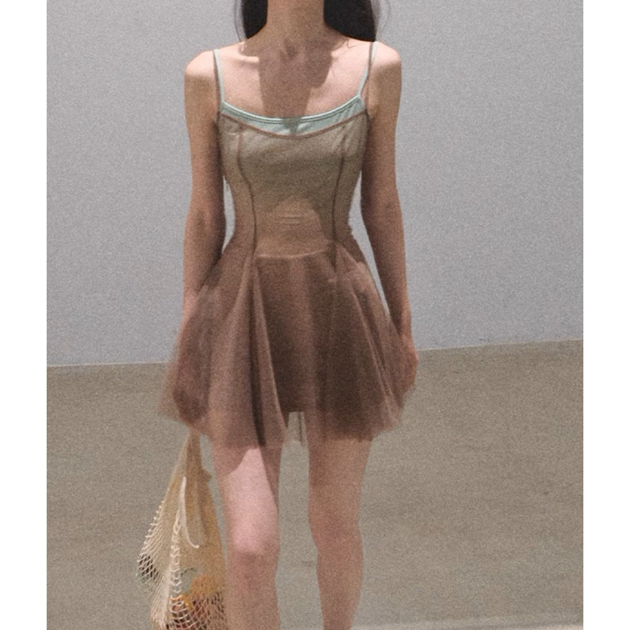 OAKMO/"I am my spring" ice feeling spring thin gradual change mesh vacation dress skirt