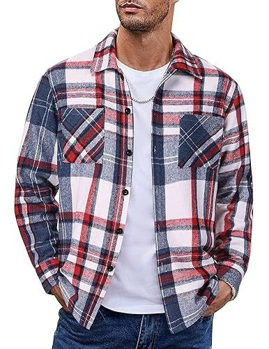 2025 Men's Europe, America, Amazon Express, cross-border new plaid casual long-sleeved shirt jacket casual versatile