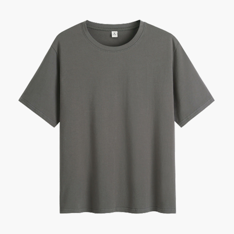 Half-sleeved pure cotton loose short-sleeved t-shirt women's light green age-reducing versatile round neck summer solid color top casual commuting