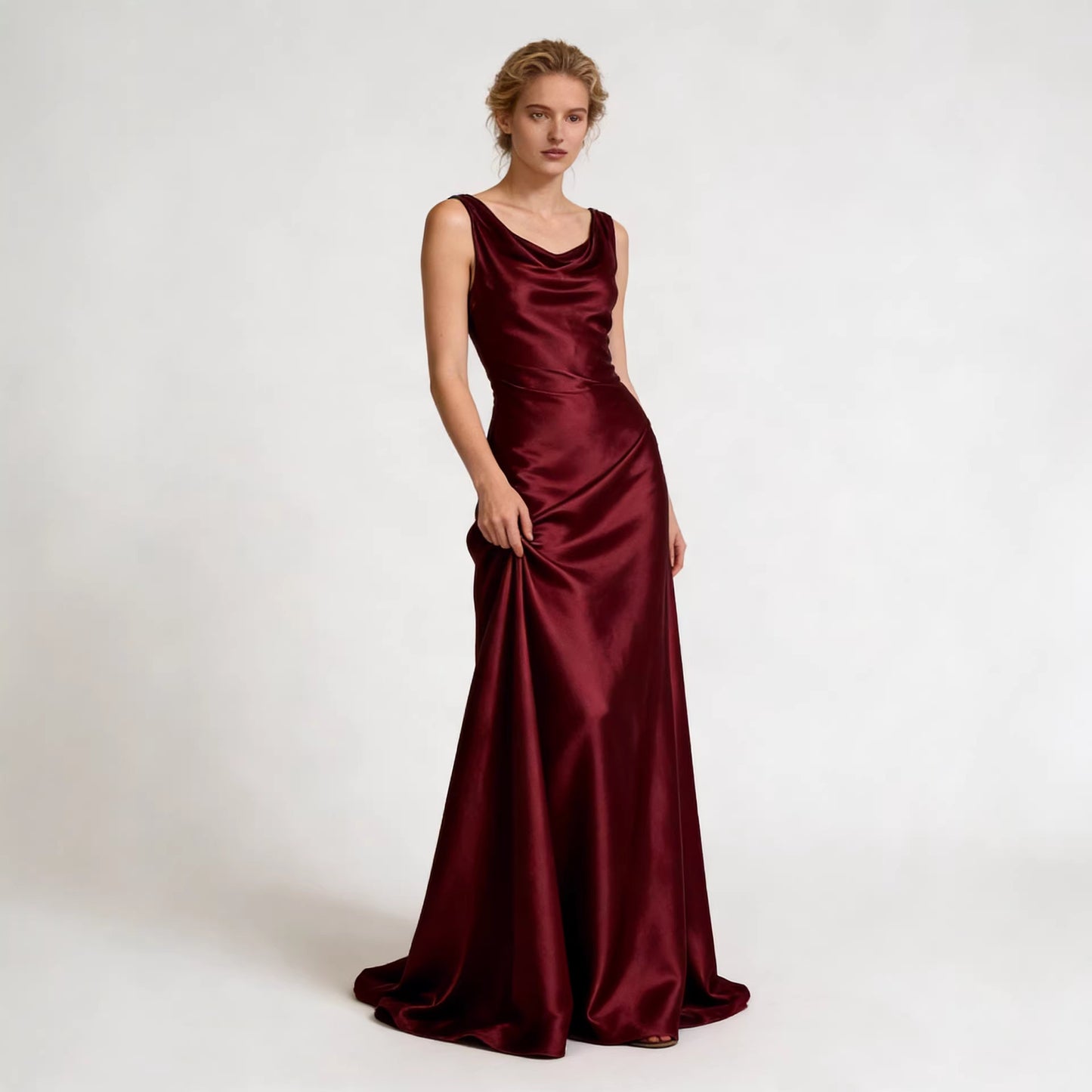 Haute couture European design seaside dingdal feeling vacation wedding party slim temperament swinging collar dress gift dress