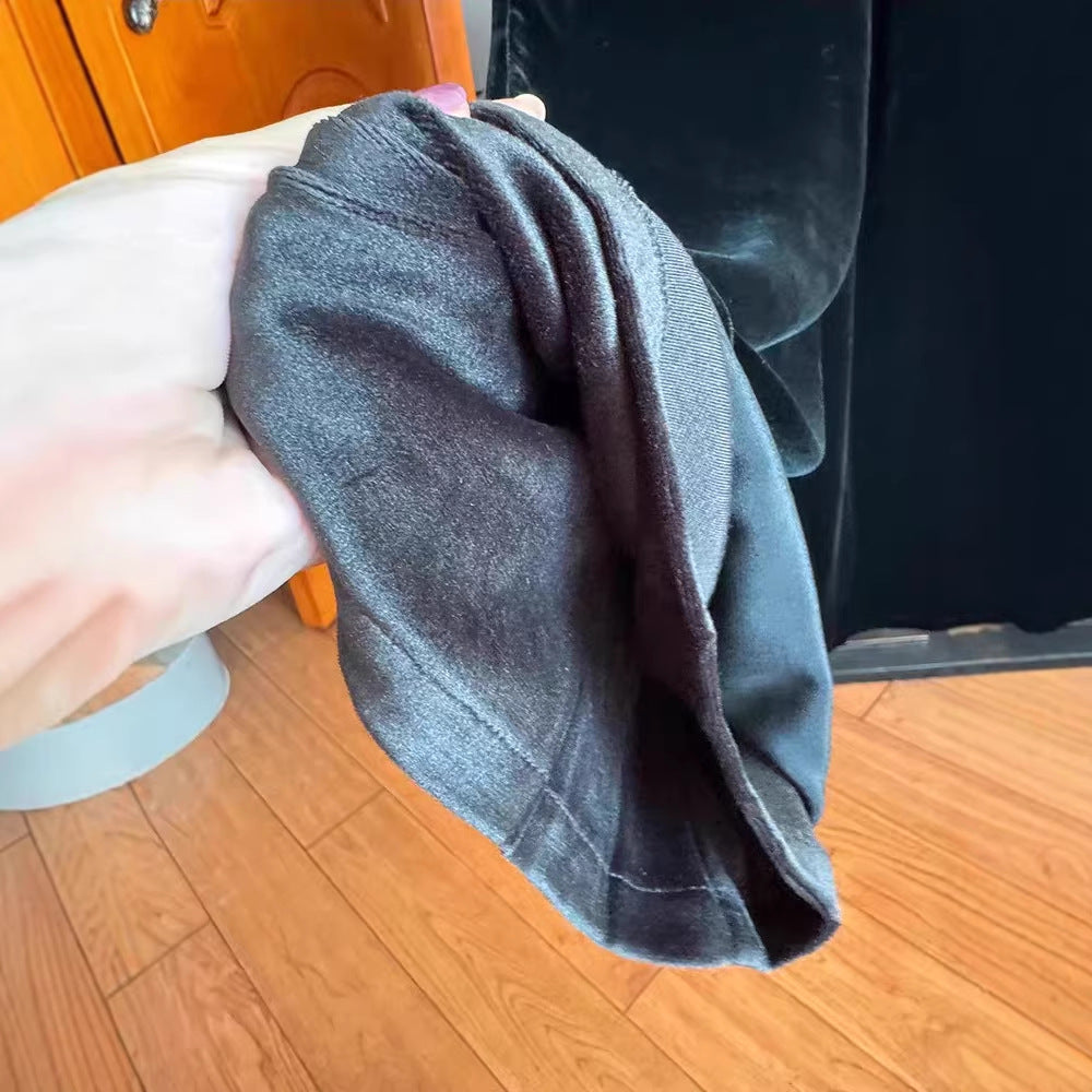 Spring and Autumn Lady Silk Velvet Wide Leg Pants! Autumn and Winter High Waist Skinny Temperament Warm Noble Straight Pants Long Pants