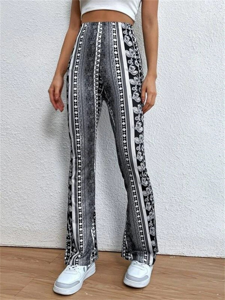 2025 spring and autumn Amazon wish speed sale Bohemian high elastic tight micro pull sexy casual pants women
