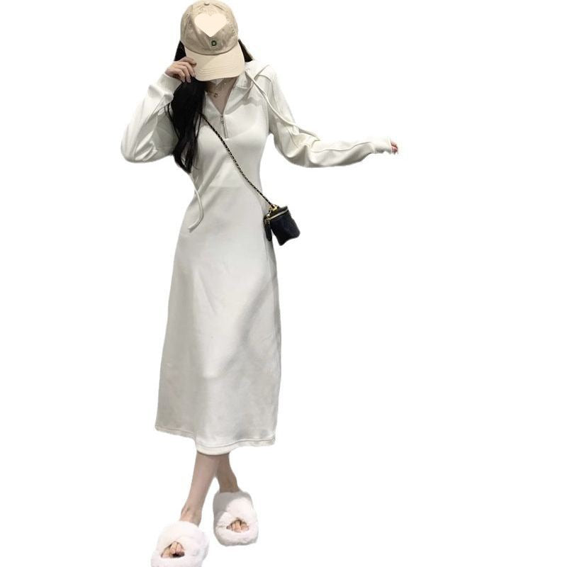 French temperament sweater dress, early autumn 2026 new women's long dress with coat and bottom dress