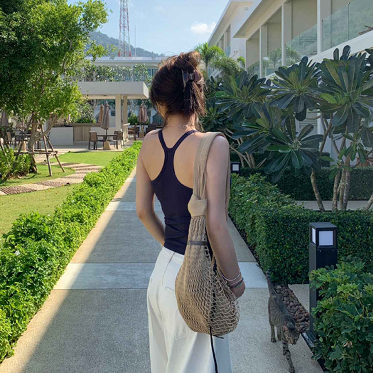 固定一体带胸垫ebb同款生命力背心女夏季纯欲系甜辣瑜伽抹胸吊带