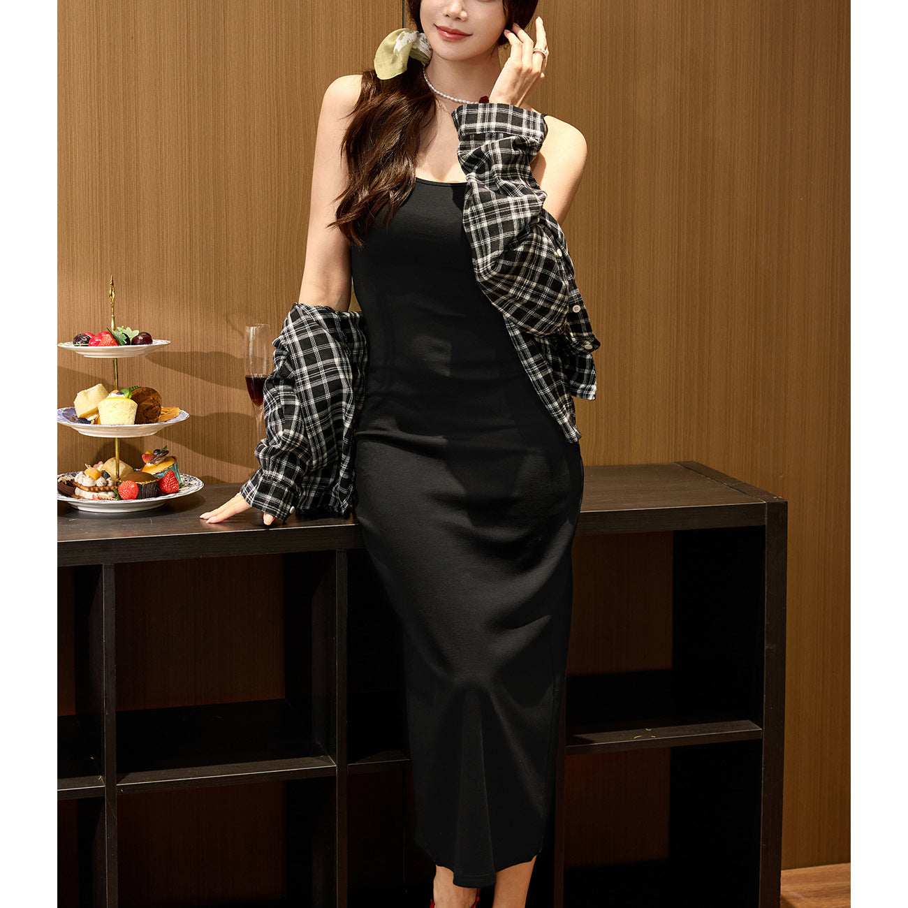 [High quality] Pure cotton suspender dress women's summer 2026 new inner vest long dress knee to ankle