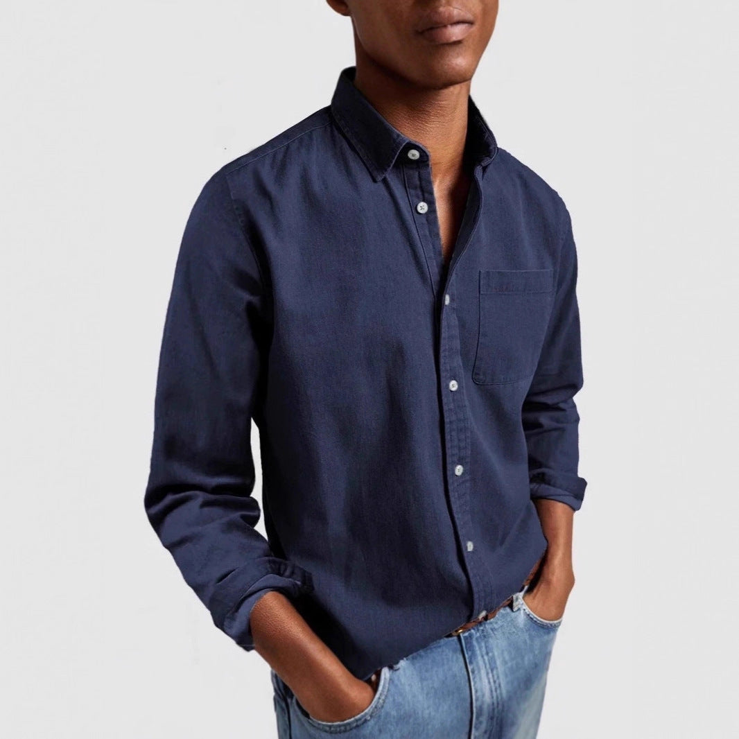 2025 cross-border foreign trade e-commerce Amazon men's shirt long-sleeved lapel business casual men's spring new products