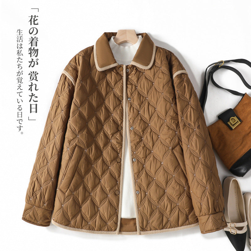 The real shot will be taken in the autumn and winter of 2025, and the new sea-quiet small fragrant cotton-padded clothes and women's cotton-padded jackets will be sold.