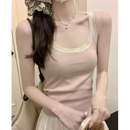 【用好料】蕾丝花边吊带背心女夏外穿2026新款性感纯欲风短款上衣