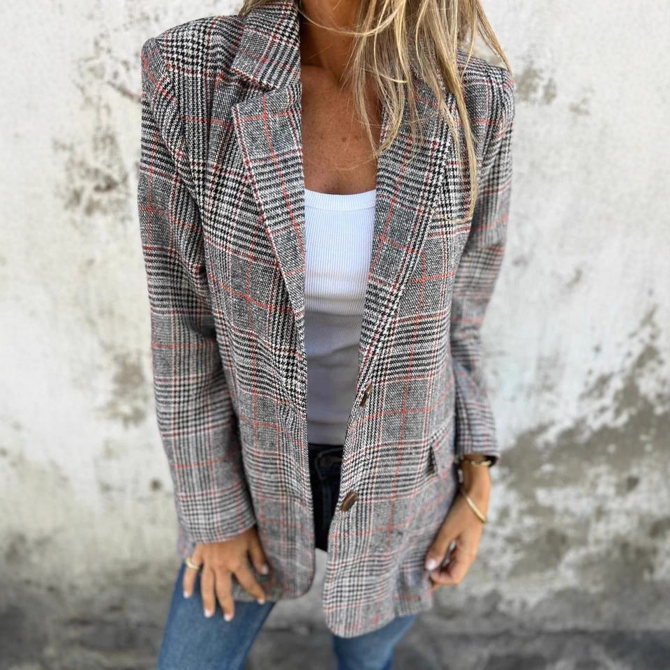 Amazon, cross-border European and American spring and autumn new women's cardigan jacket temperament fashionable casual retro lapel suit