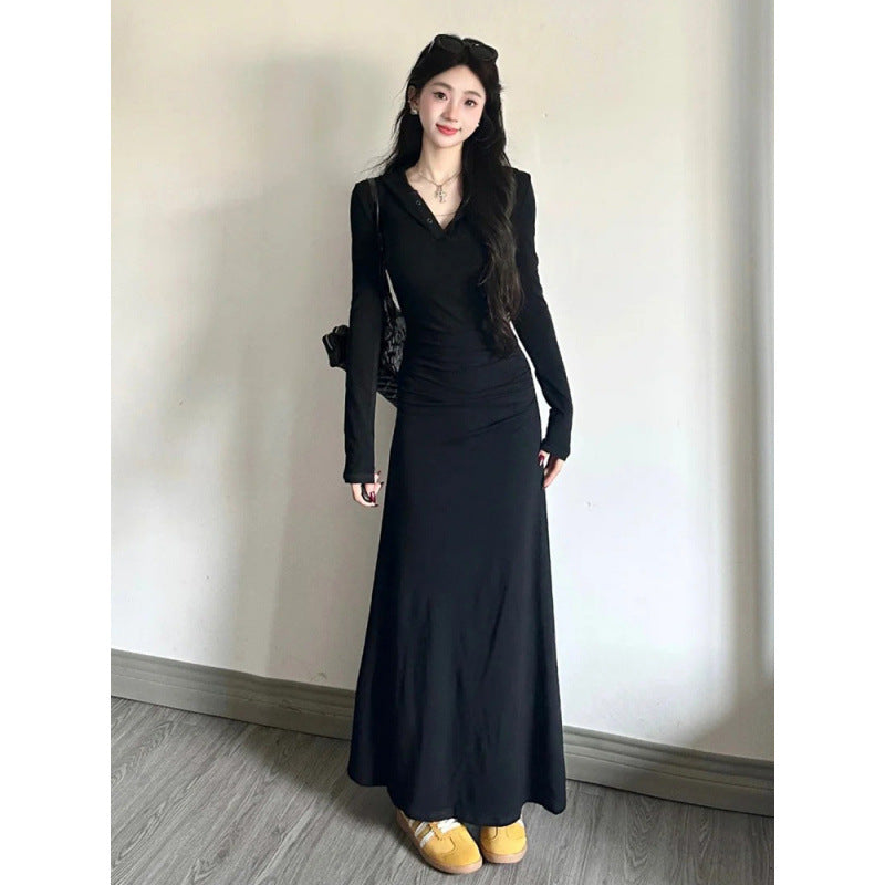 Wear it in early autumn with a complete set of high-end black sweater dresses, children's autumn clothes, and new long dresses in 2026.