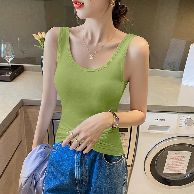 Beautiful back white camisole women's summer wear sports cotton sleeveless slim underwear with a base summer yoga top