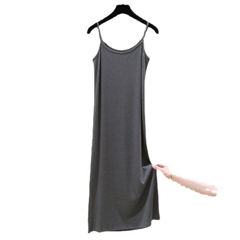 300g high elastic fine threaded cotton 2026 women's summer long suspender skirt with loose and thin versatile lining vest long skirt