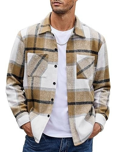 2025 Men's Europe, America, Amazon Express, cross-border new plaid casual long-sleeved shirt jacket casual versatile