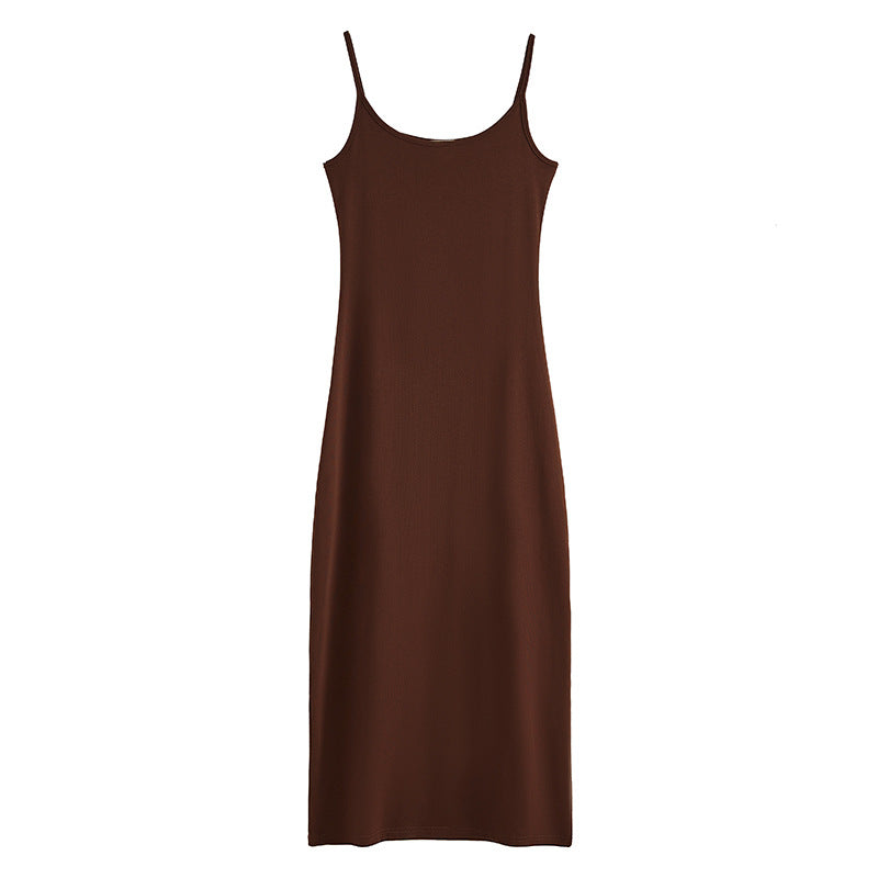 [High quality] Pure cotton suspender dress women's summer 2026 new inner vest long dress knee to ankle