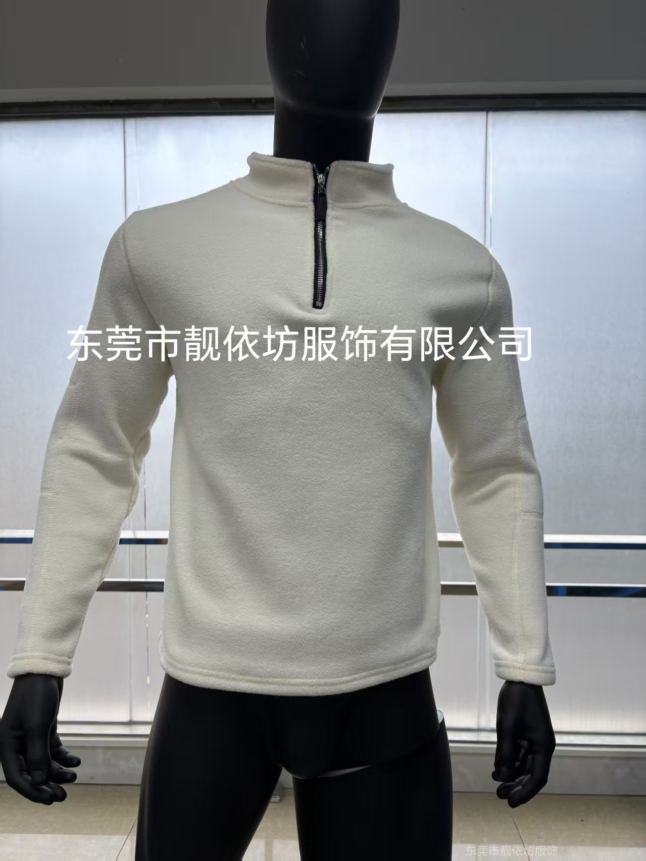 Men's autumn and winter new stand-up collar half-zipper long-sleeved sweater stand-up collar cross-border trend versatile men's fleece top