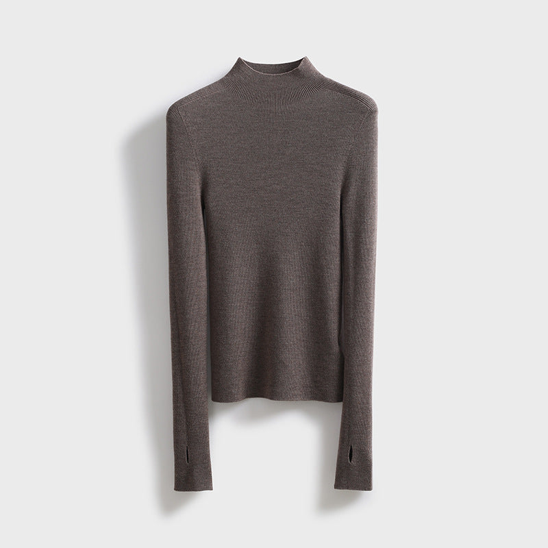 Pole end king fried 100% wool Yangtze yarn seamlessly integrated! Autumn and winter slim base knitted turtleneck wool sweater