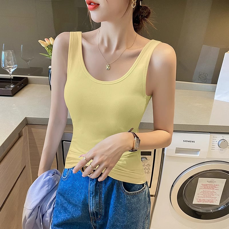 Beautiful back white camisole women's summer wear sports cotton sleeveless slim underwear with a base summer yoga top