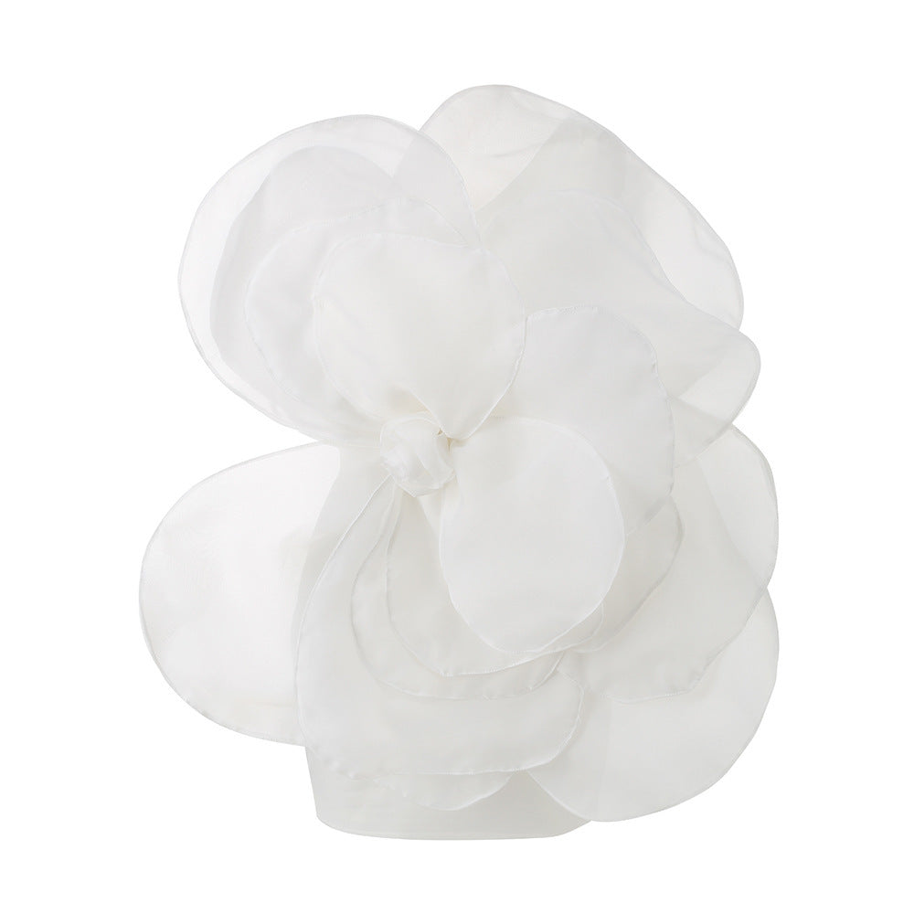 Amazon slanted shoulder flower dress European beauty white wedding dress party dress step dress celebrity style