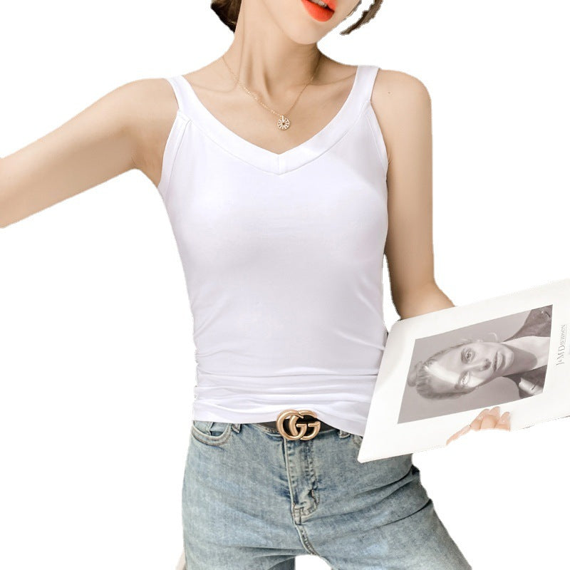 Small white suspender vest, women's secondary breasts, French beauty back, outer suit, inner backing, sexy babes