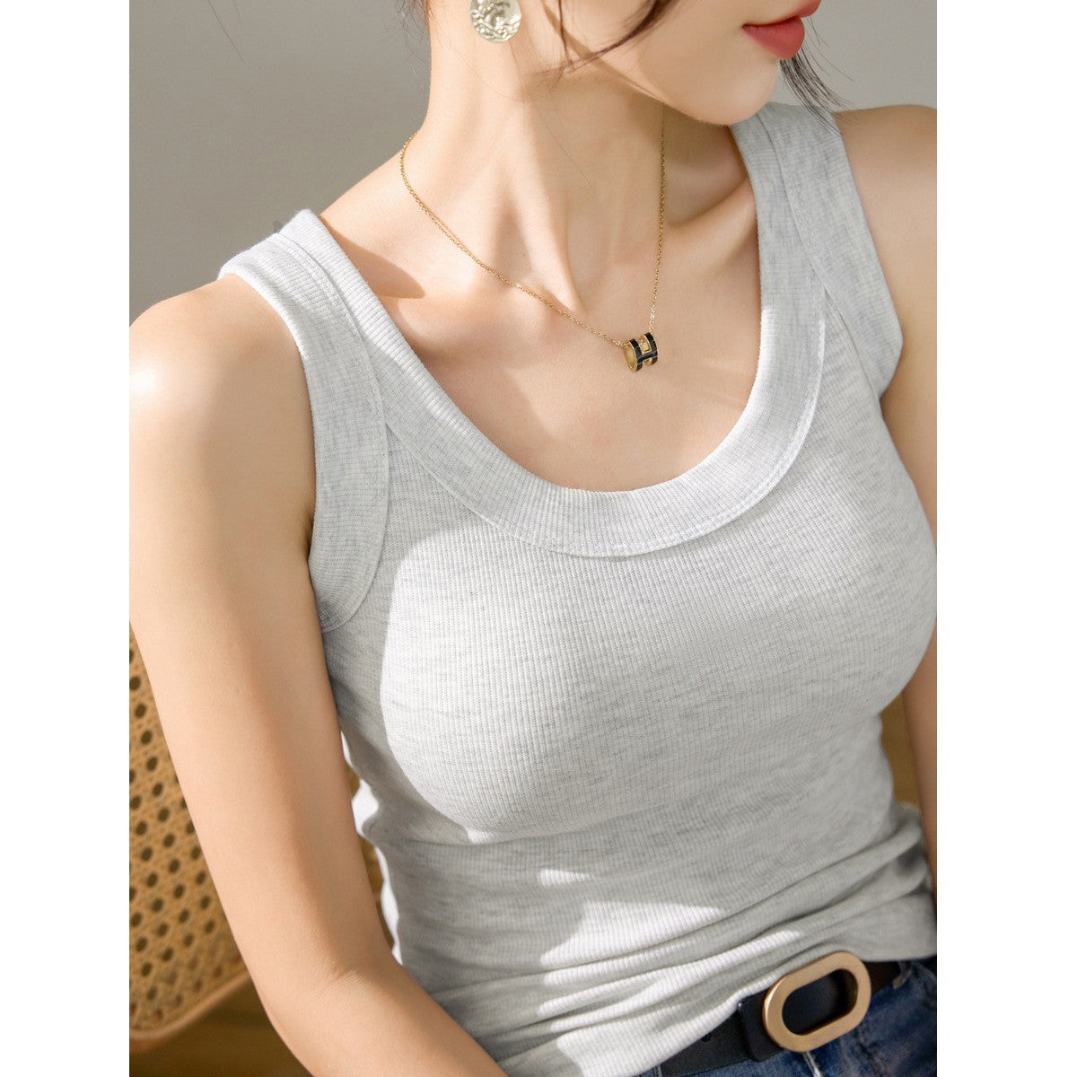 [High quality & no fear of goods ratio] High elastic and thin threaded cotton cover, anti-light inner sling vest for women