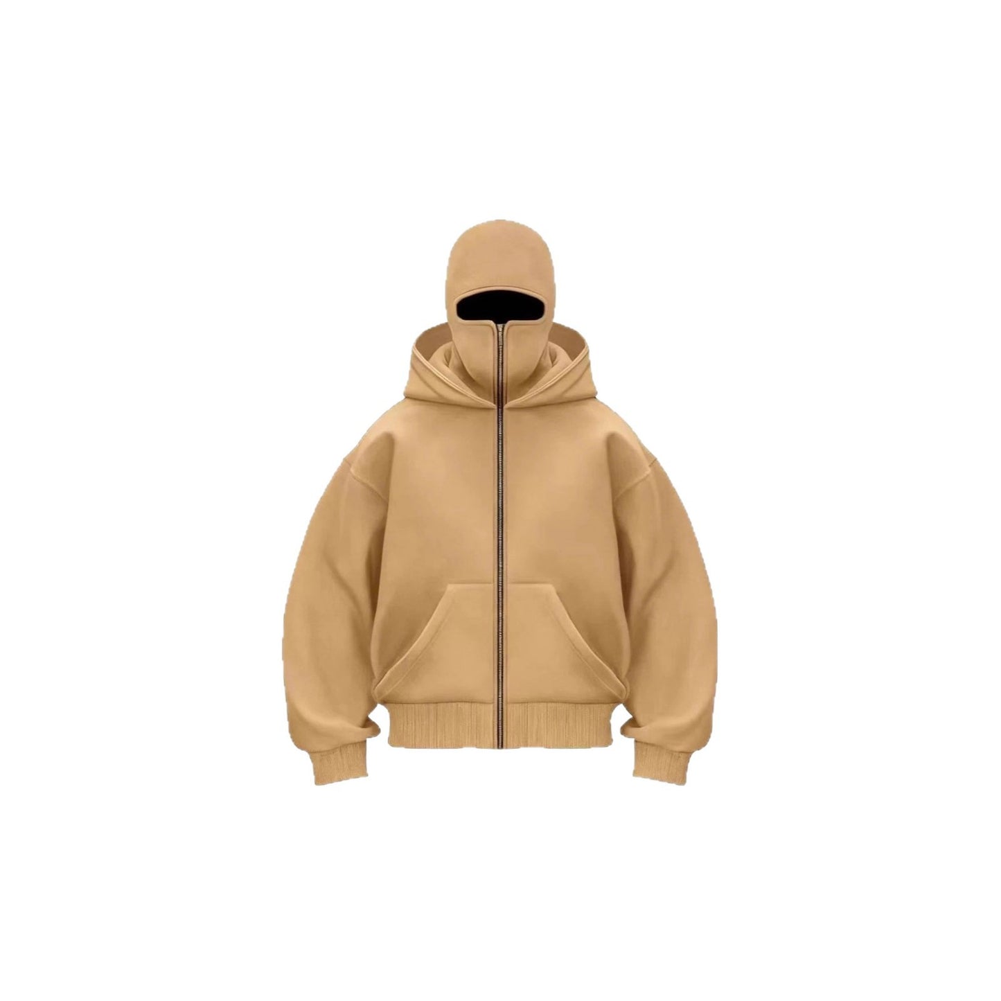 Cross-border spring and autumn new unique design double-layer hooded zipper sweater jacket loose street men and women couples