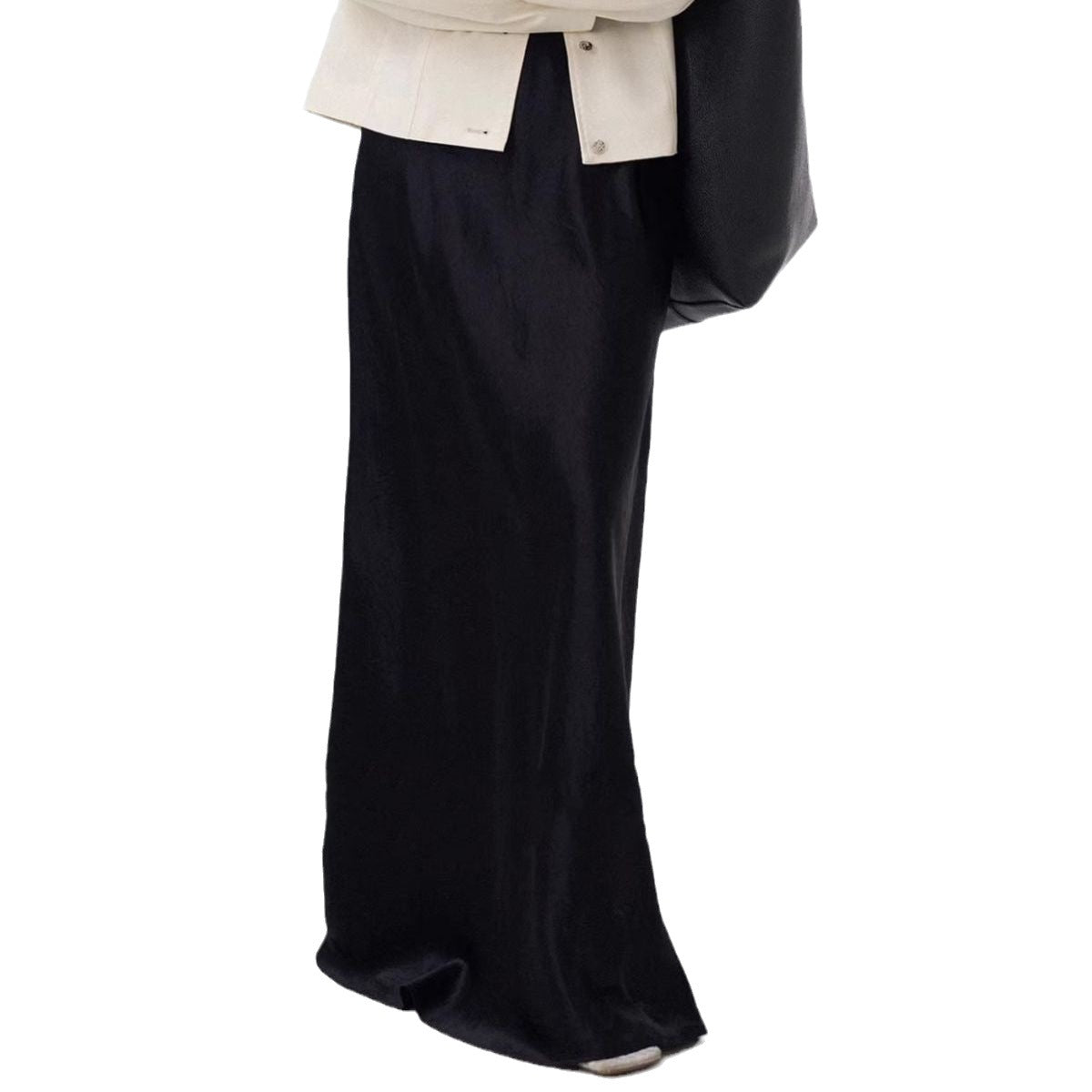 New Chinese light luxury 25 spring and summer new imported acetic acid Muse bi into super long mopping diagonal cut skirt women