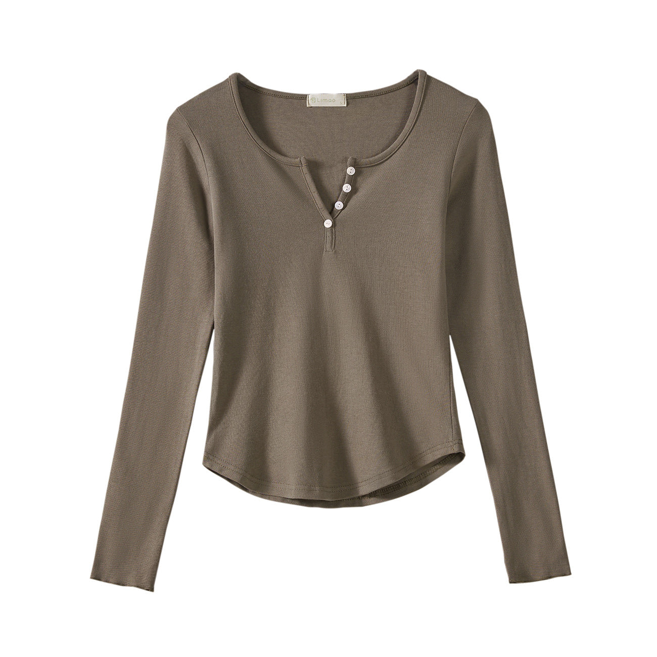 #Quality high-quality #Modal cotton button-up semi-open neck T-shirt women's long-sleeved 2026 autumn new inner bottoming shirt