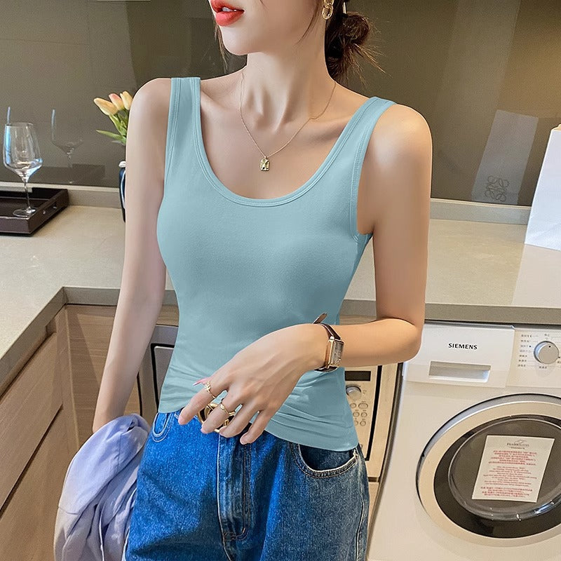 Beautiful back white camisole women's summer wear sports cotton sleeveless slim underwear with a base summer yoga top