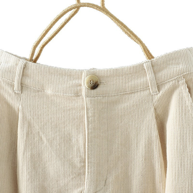 Coffee retro corduroy skirt women's 2025 autumn and winter texture loose a-word skirt elastic waist