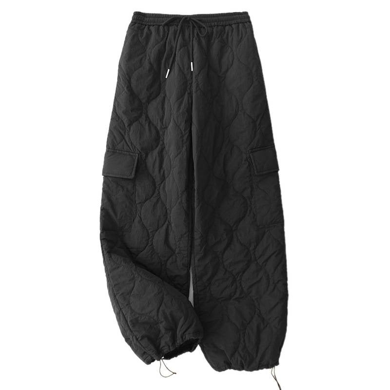 Real shot 2025 winter new retro outdoor cotton pants women's thickened thermal tooling casual pants children