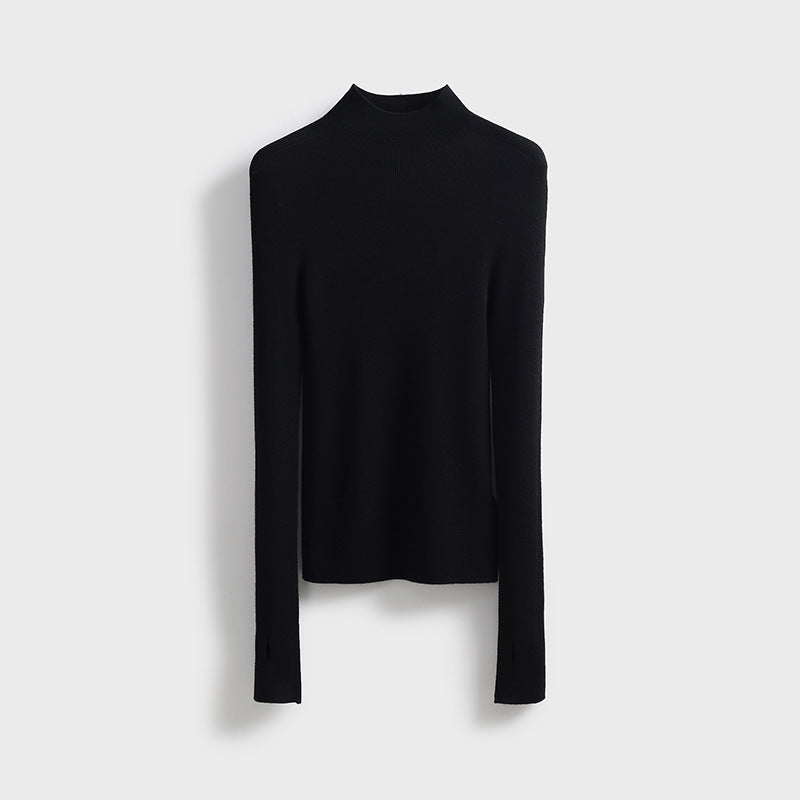 Pole end king fried 100% wool Yangtze yarn seamlessly integrated! Autumn and winter slim base knitted turtleneck wool sweater