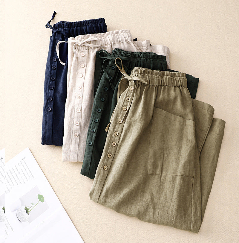 Real shot 2025 summer new literary loose splicing solid color cotton elastic waist skirt women's medium and long 6111