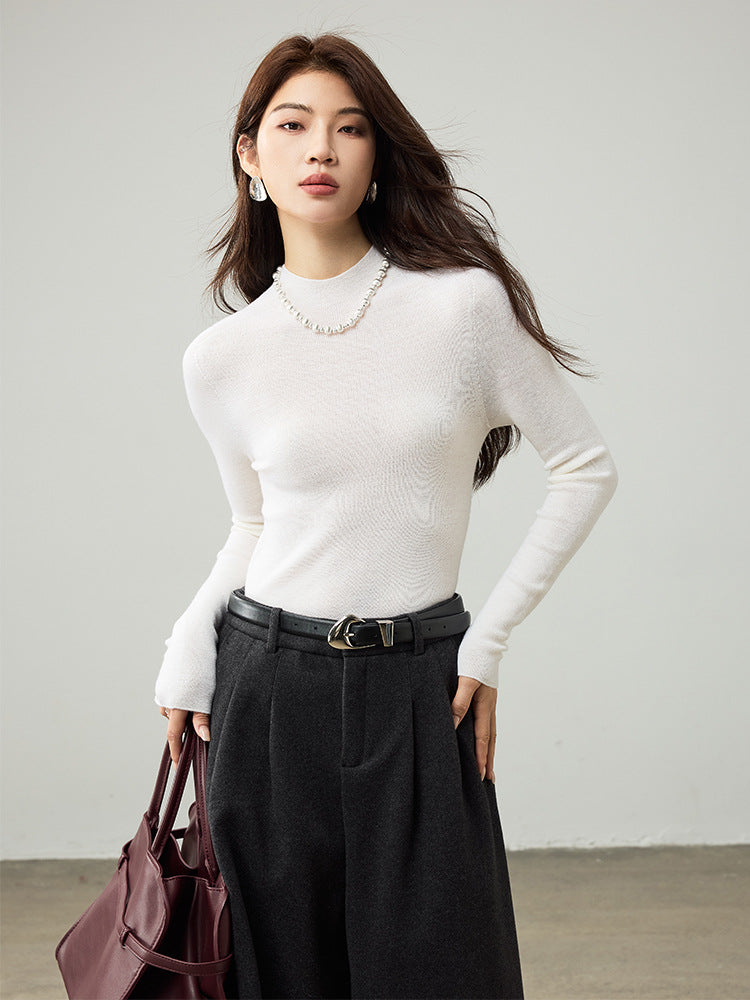 Germany Yangtze yarn island essence 18-needle seamless 100 wool sweater 25 autumn and winter knitted turtleneck bottoming shirt women
