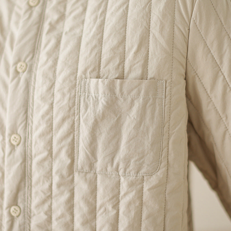 2025 autumn and winter new warm cotton-padded clothes Chinese stand-up collar thin padded jacket light women's jacket