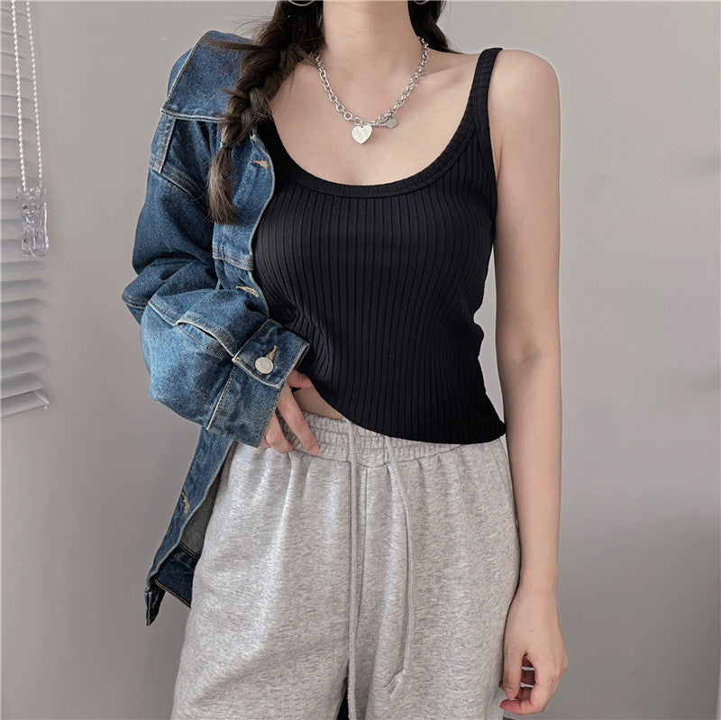 High elastic and skin-friendly excellent cotton 2026 summer new suspender vest female slim and thin sexy backless undershirt