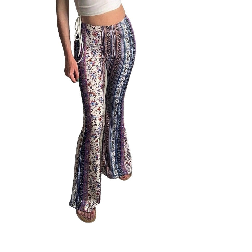 2025 spring and autumn Amazon wish speed sale Bohemian high elastic tight micro pull sexy casual pants women