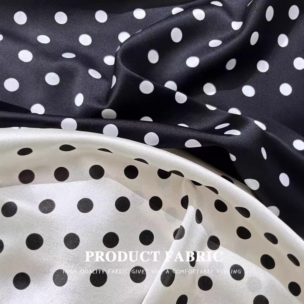 Japan imported triacetic acid polka dot skirt women's spring and summer A-shaped version short skirt small long hip A-shaped skirt