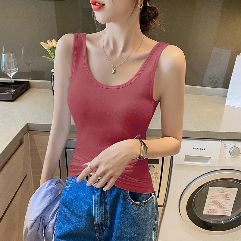 Beautiful back white camisole women's summer wear sports cotton sleeveless slim underwear with a base summer yoga top