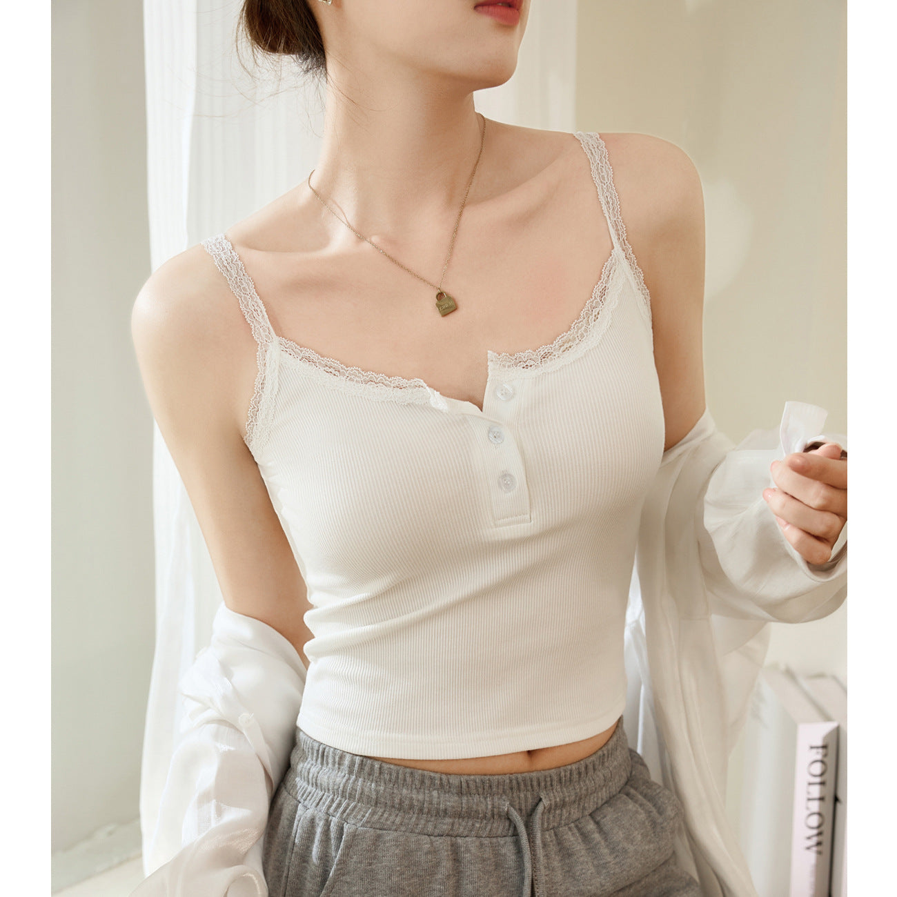 【质做高品&无惧货比】蕾丝花边吊带背心女夏季短款纯棉内搭上衣