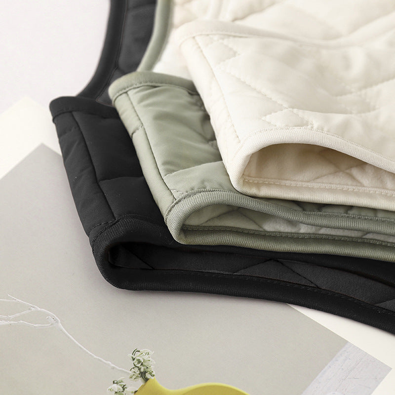 Real shot V-neck vest 2025 winter new women's sleeveless double pocket simple single-breasted vest top