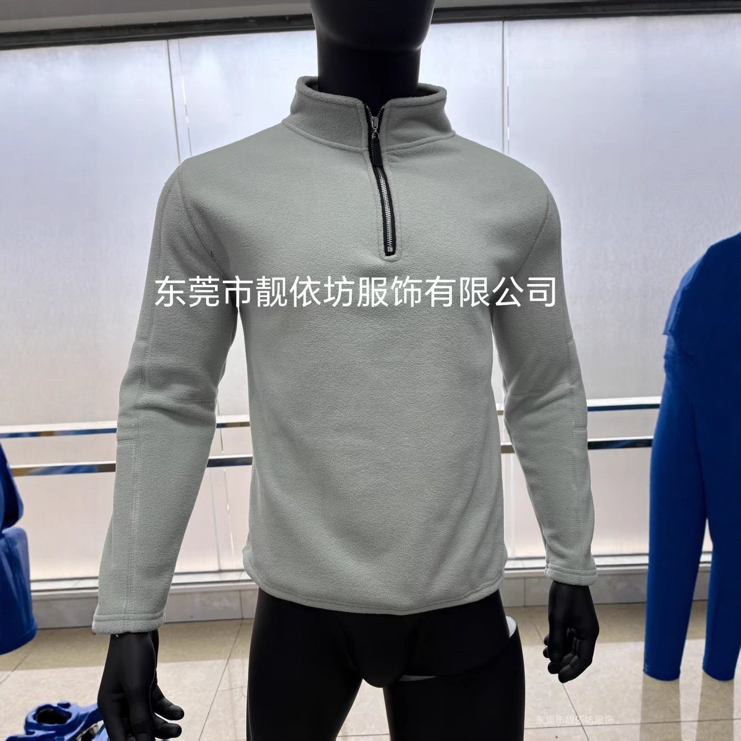 Men's autumn and winter new stand-up collar half-zipper long-sleeved sweater stand-up collar cross-border trend versatile men's fleece top