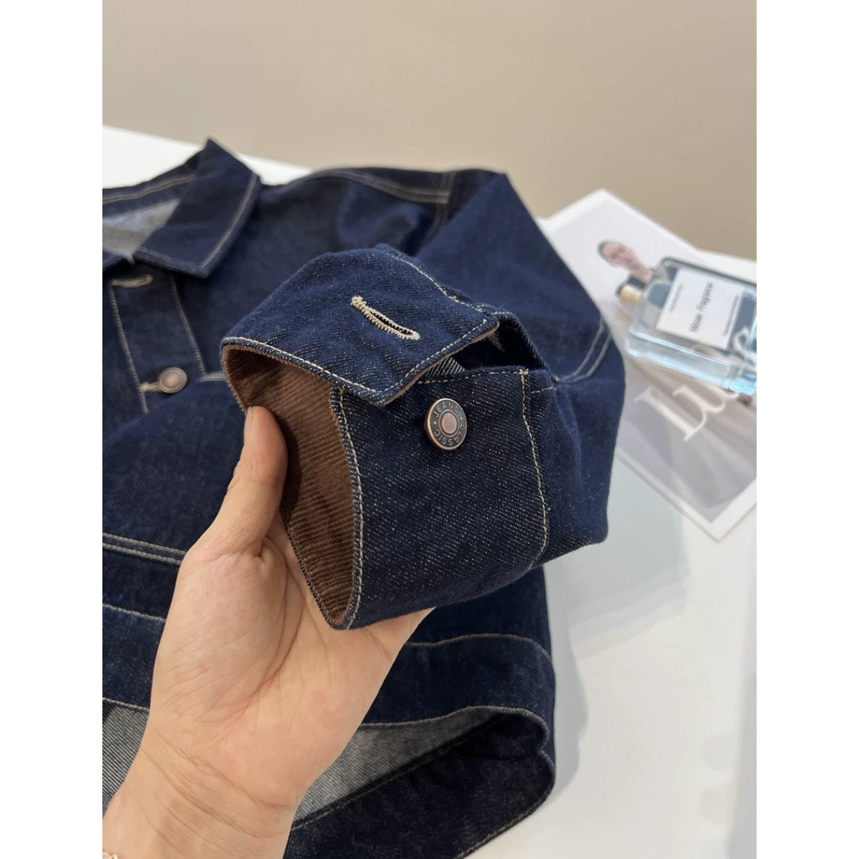 CHAO grade no D recommendation! Loose lazy jacket Korean version bf style retro dark blue denim jacket women's autumn