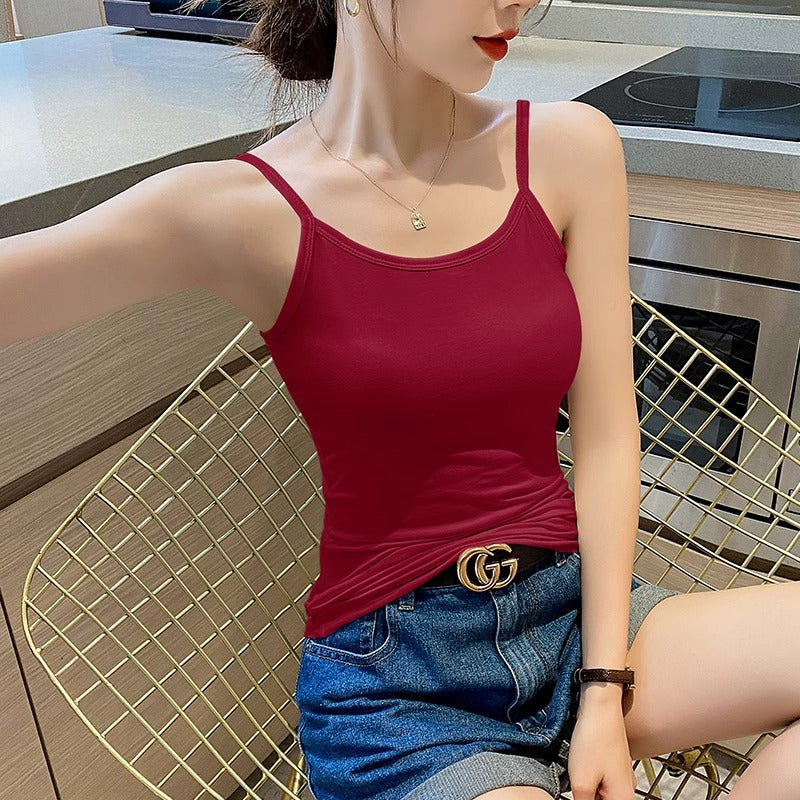 Beautiful back white camisole women's summer wear sports cotton sleeveless slim underwear with a base summer yoga top