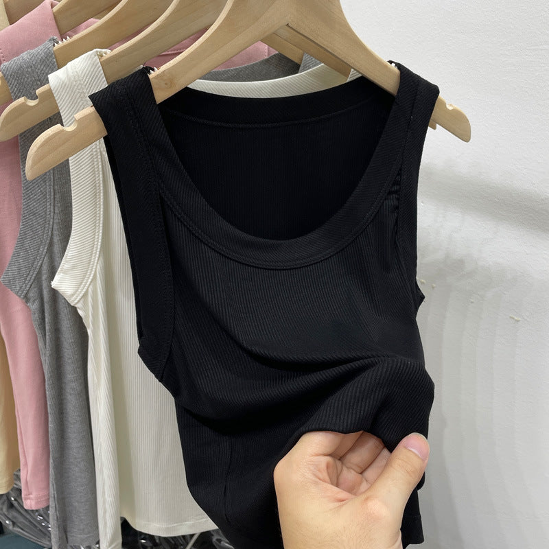 260G high elastic thin threaded cotton vest women's summer 2026 new inner bottom sling top, cover the sub-breasts and prevent light from going out.