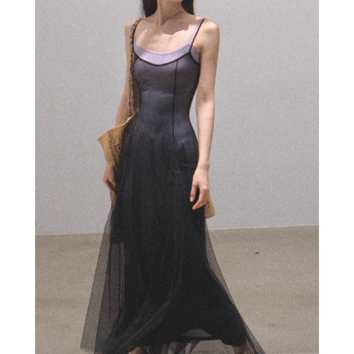 OAKMO/"I am my spring" ice feeling spring thin gradual change mesh vacation dress skirt