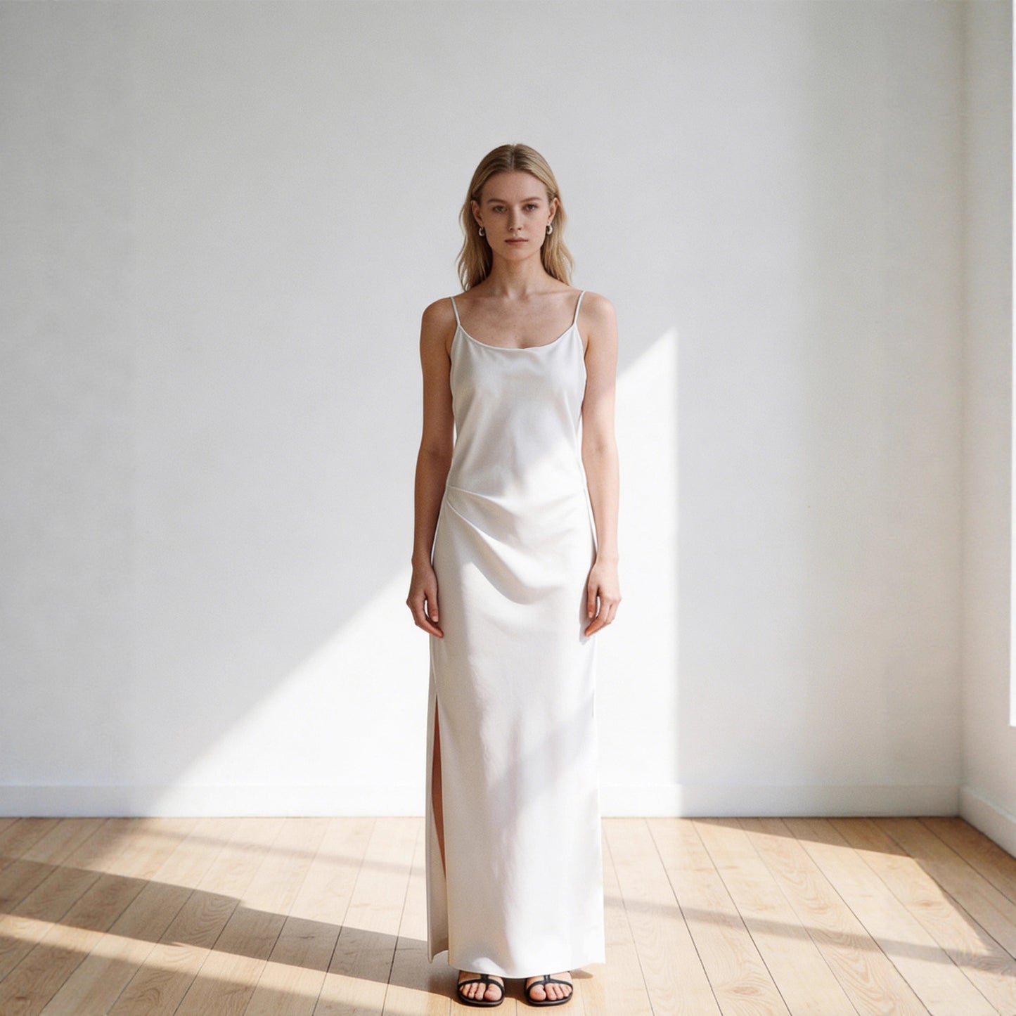 Haute couture imported acetic acid, spring and summer sexy backless star with the same suspender long dress split fork exquisite party dress