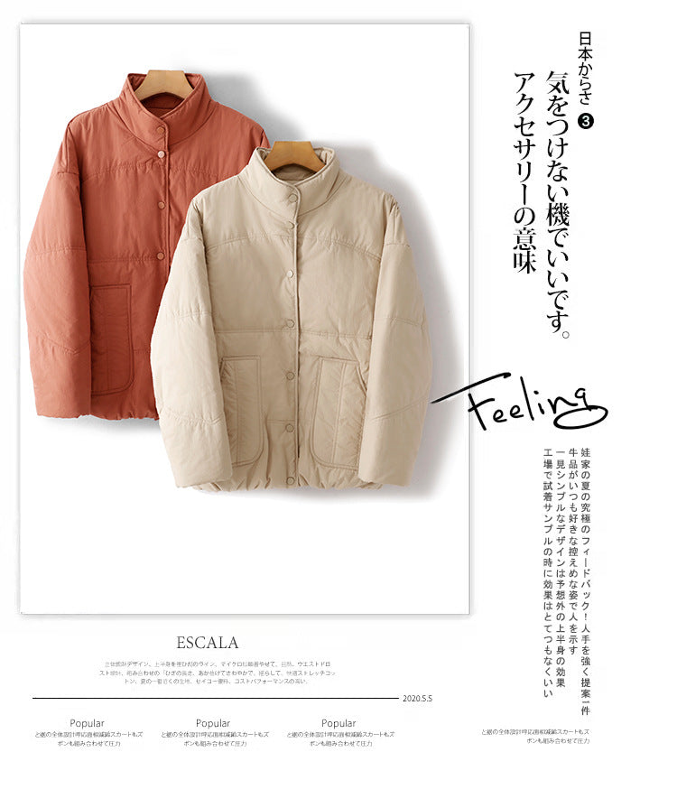 2025 winter new loose casual cotton-padded clothes long-staple cotton warm cotton-padded clothes cotton-padded jackets women