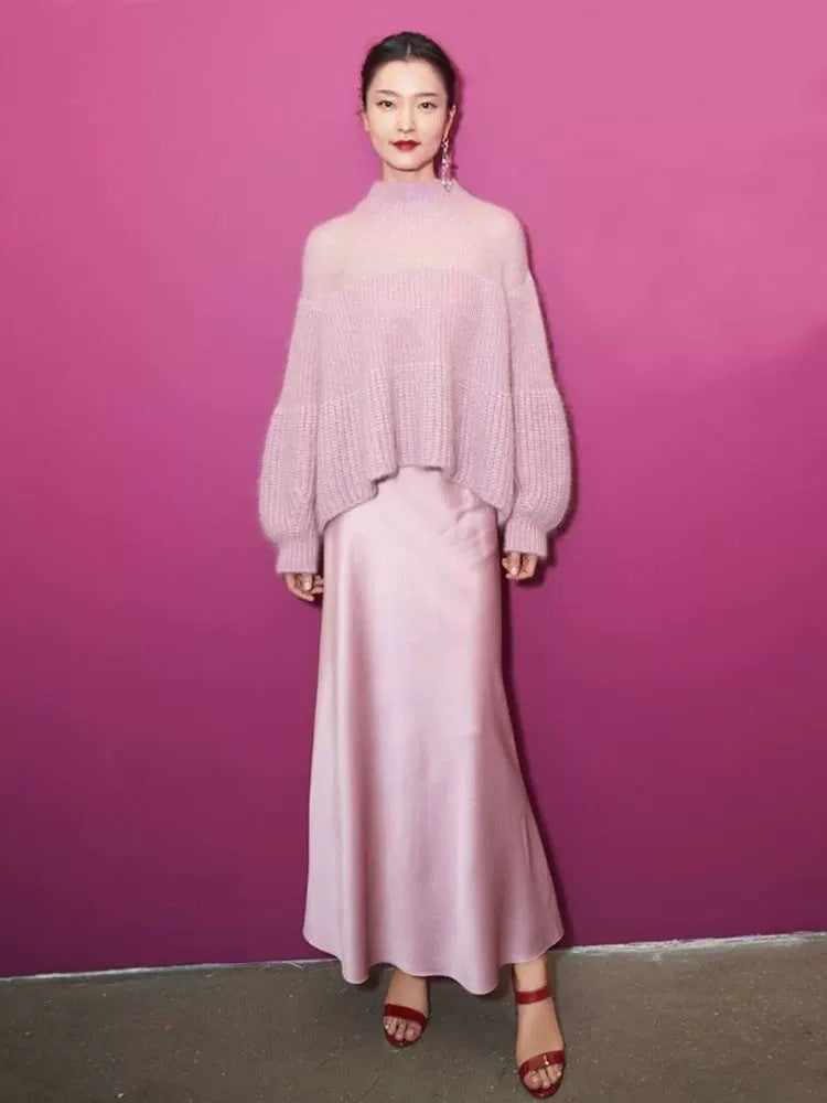 Mopping the floor and lengthening the tall man's spring 2025 import of Japanese triacetic acid and ankle primer A-shaped fishtail skirt